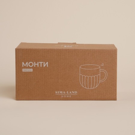 A set of mugs of ceramic SL Home "Monty", 400 ml, brown color-3