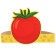 Set of carnival masks vegetables, blue tractor 6 pcs.