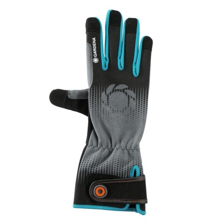 Polyester gloves, no coating, with dots, size 8, gray, Gardena-1