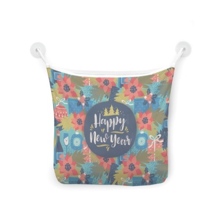 Organizer in a bath on suction cups "New Year's Celebrations", for storing toys and trifles, size 33x39 cm-2