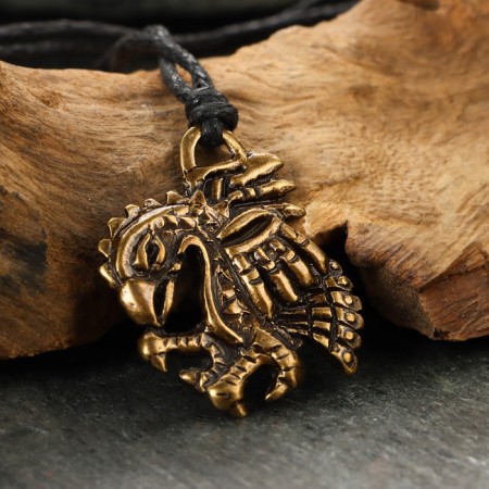 Protective amulet "Eagle Aztecs" No. 31, 25x28mm, metallic-1