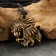Protective amulet "Eagle Aztecs" No. 31, 25x28mm, metallic