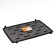 Dog toilet 46.5 x 35.5 x 5.5 cm, with a wall, a removable grille and a column, black