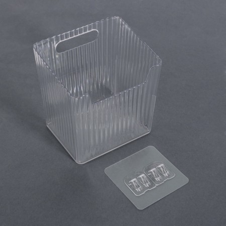 Organizer for storage "Cristal", hinged, 1 section, with adhesive hooks, 11.5 × 8 × 11 cm, the color is transparent-5