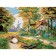 Picture on numbers on a canvas with a subframe "House in the Forest", 40 x 30 cm