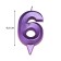 Candle in the Cake "Fine", number "6", purple metallic, 6.5 cm