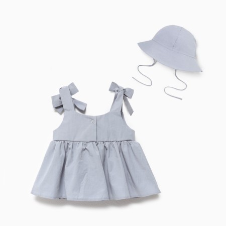 Set: Dress and panama Kroshka I, height 74-80, blue-2