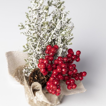 LED figure "Christmas tree in the snow", 10 × 19 × 5 cm, plastic, batteries CR2032x2, glow of white-2