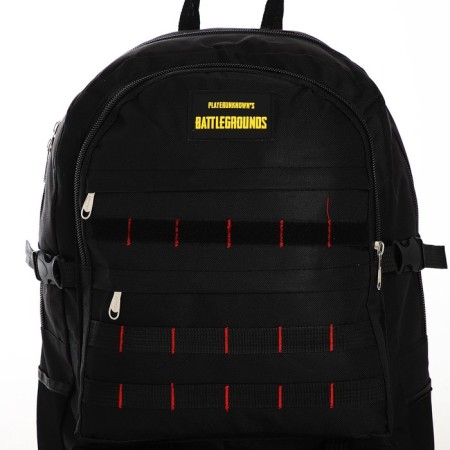 Tourist backpack on lightning, with an increase, 6 outer pockets, black color-4