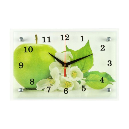 Carty clock is wall-mounted, interior "apple", silent, 30 x 20 cm