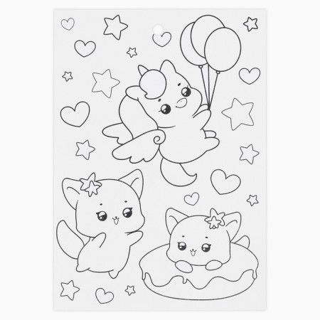 Paper stickers “Cute characters”, with coloring, 11 x 15.5 cm-2