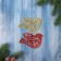 Decoration Christmas tree "Bird Bloss" (set 2 pcs) 7x9.5 cm, red gold