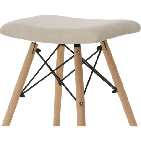 Stool Ben array of beech/metal/fabric, natural/beige 41x39x44 cm-4