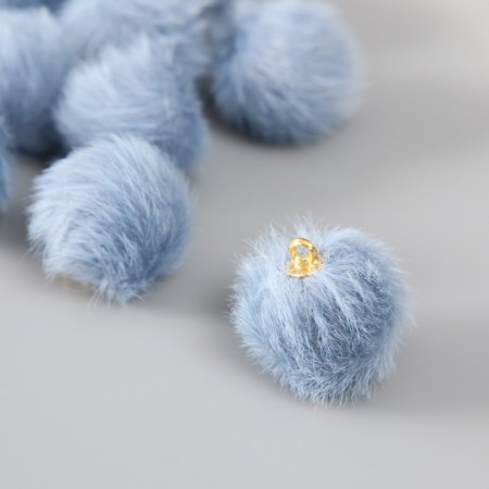 Decor for creativity Artificial fur "ball" blue-gray set 10 pcs d = 2 cm