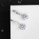 Earrings with “Bloom” rhinestones semicircular fastening, white color in silver