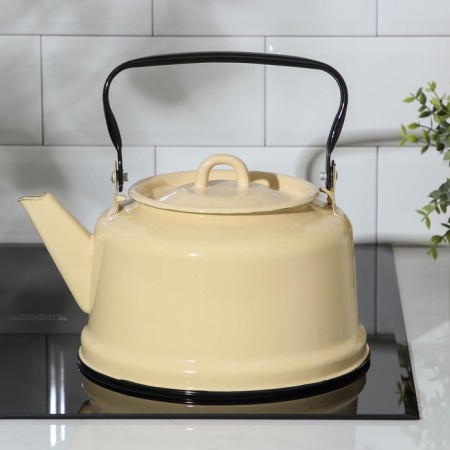 Kettle, 3.5 l, enameled cover, sunset, induction, beige color-4