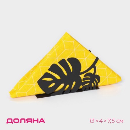 Napkin "leaves", 13 × 4 × 7.5 cm, black color