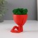Kashpo concrete mini "Mr. Green" Ivazaru with Moss red 5.5x6.5x6.5 cm (moss green stabil)