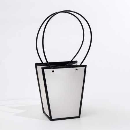 Bag for flowers white moisture-resistant, 17x17-11.5x11.5-20 cm-2
