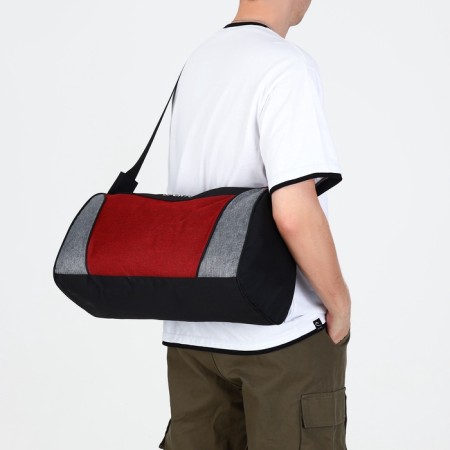 Sports bag with lightning, long belt, black/red color-4
