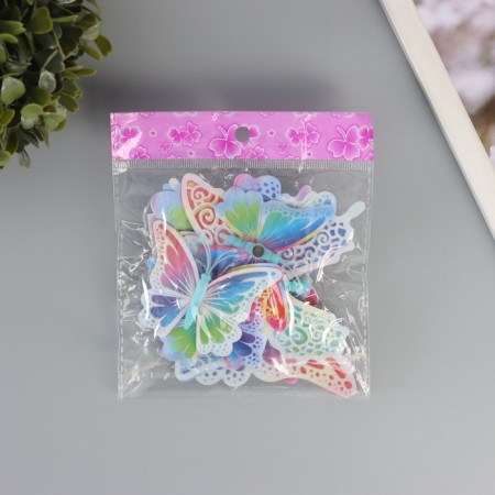 Magnet Plastic glows in the dark "Color butterflies" double wings set 12 pcs-3