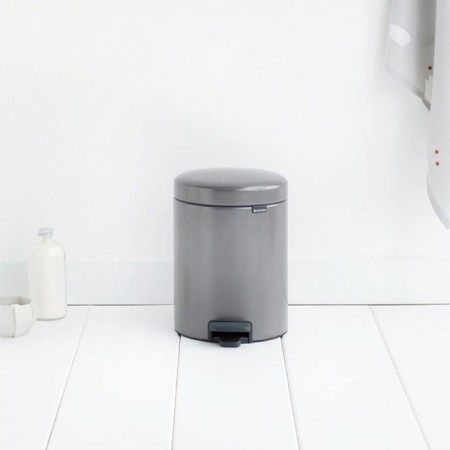 Brabantia Newcon bucket, plastic inner bucket, with pedal, platinum color, 5 liters-4