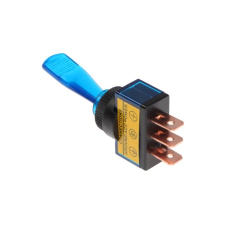 Tumbbler single -pool with blue LED indication, 12 V, 20 A, 3 contacts-2