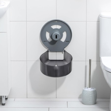 Toilet paper dispenser 28 × 27.5 × 12 cm, sleeve 6.5 cm, plastic, black color-3