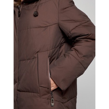 Coat insulated winter female, size 48, color dark brown-9