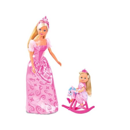 Dolls Steffi and Evy Princess with animals, 29 cm