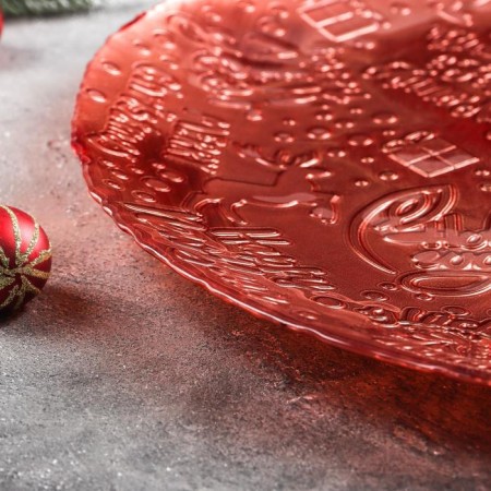 Layer plate "New Year", d = 35 cm, red color-2