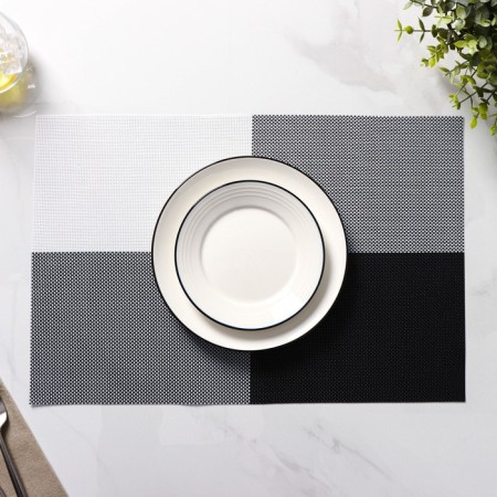 Set of serving napkins on the table “mood”, 4 pcs, 45 × 30 cm, white-black color-1