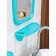 Optima bathroom set, turquoise color