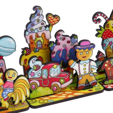 Wooden puzzle "Diorama. Candy Country "-2