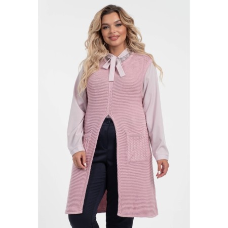 Women's vest, size 52, pink color-2