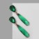 Earrings with Cleo rhinestones rain, green color in gold