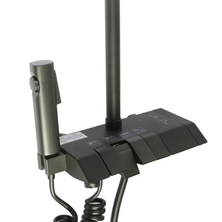 The shower system Zein Z3685, the upper and hand watering can, PVC hose, hygienic set, graphite-12