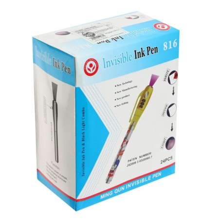 Calligrata's invisible ink marker "Spy", the inscription is visible when illuminated by a flashlight, mix-2