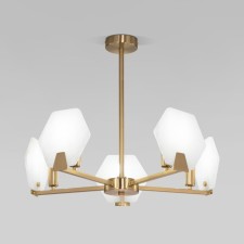 Ceiling Lamp EUROSVET MARBLE 60158/5, E14, 5x40W, 526x526 mm, brass color