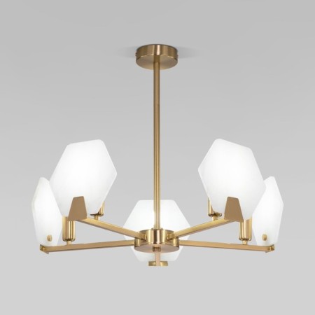 Ceiling Lamp EUROSVET MARBLE 60158/5, E14, 5x40W, 526x526 mm, brass color