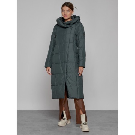 Coat insulated winter female, size 44, dark green color