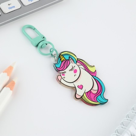 Acrylic "unicorn" keychain with carbine, 5.5 x 3.6 cm-3