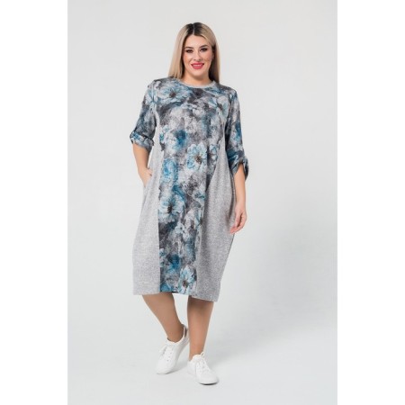 Women's dress, size 66, blue color-1