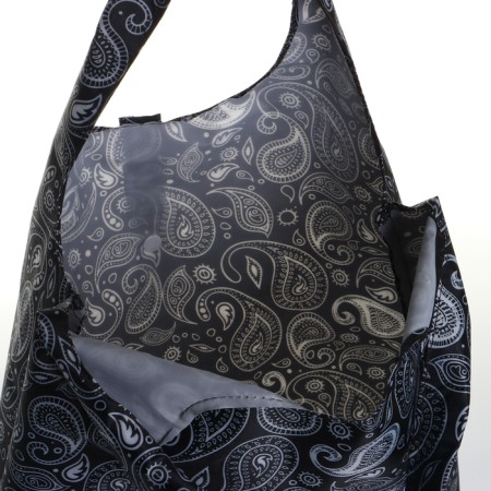 Permanent bag on the button, folding, black color-2