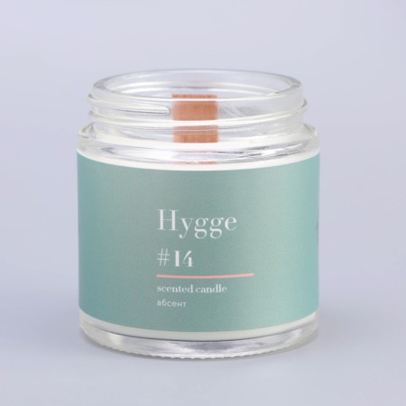 Aromatic candle "Hygge" #14 absinthe, soy wax, in a bank, 90 g-10