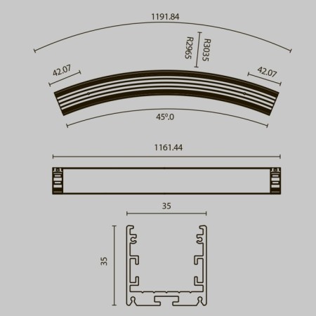 Components to the LED strip LED Strip ALM-3535R-B-D-45 ° -3M-10