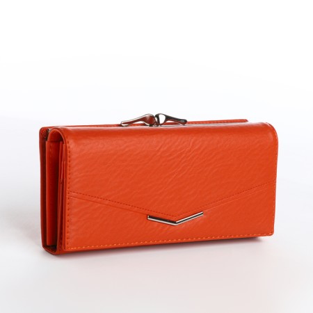 Women's wallet on a magnet, orange color