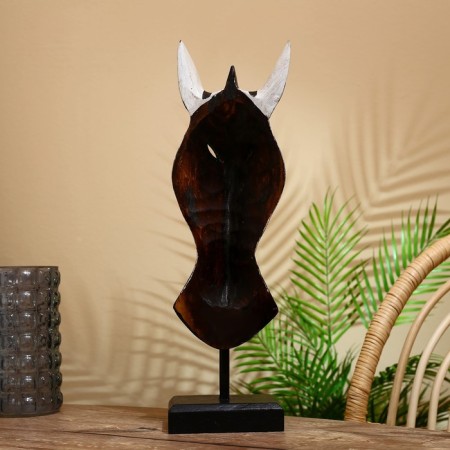 Mask "Zebra" on the stand, Albezia 50 cm-3