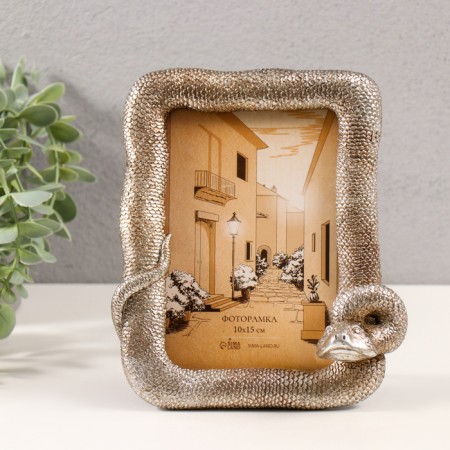 Photo frame Polystone 10x15 cm "Python" silver 15x4x17.5 cm