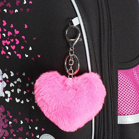 Frame saturan, 36 x 28 x 20 cm, Grizzly, from Plyusha, + keychain, black/pink-9